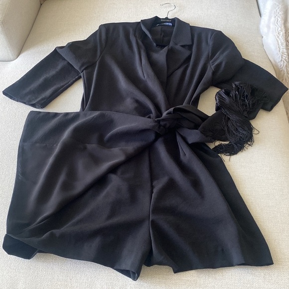 Zara Bodysuit Blazer Dress with Fringe Size M - Picture 5 of 8